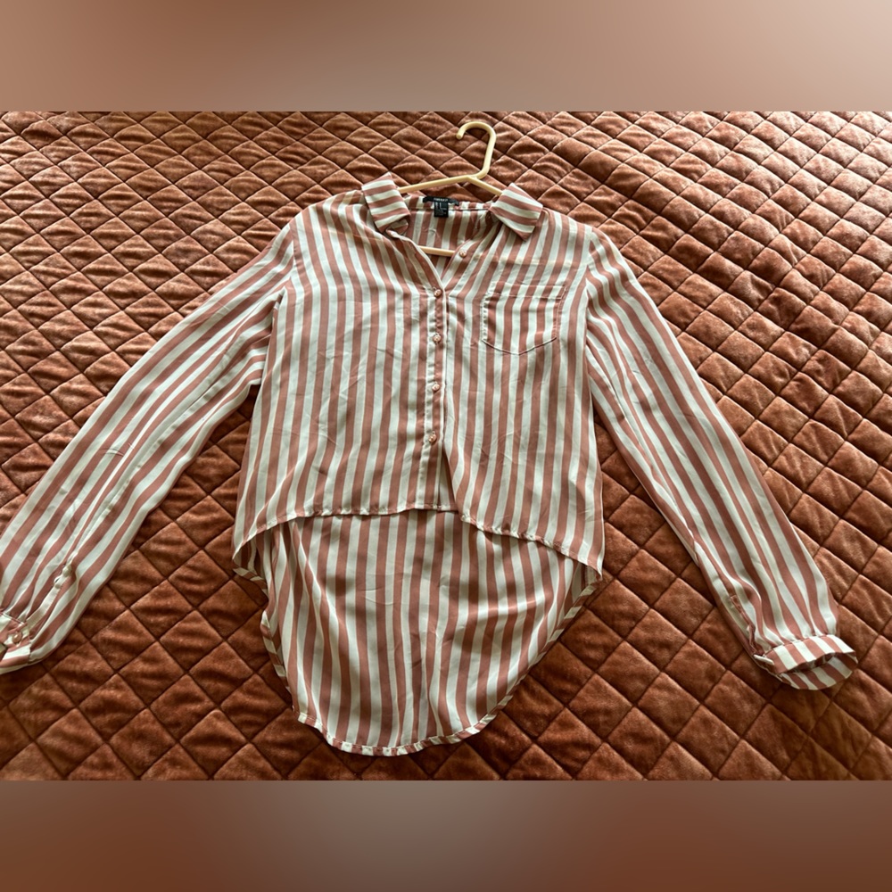 Striped chiffon business casual blouse